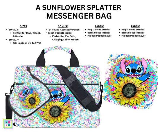 A Sunflower Splatter Messenger Bag