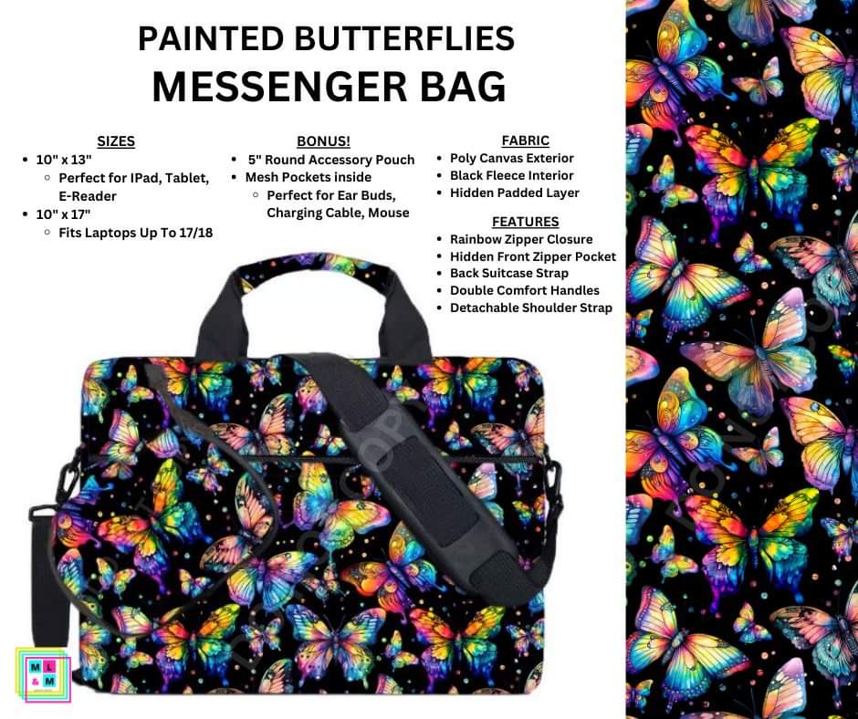 Painted Butterflies Messenger Bag