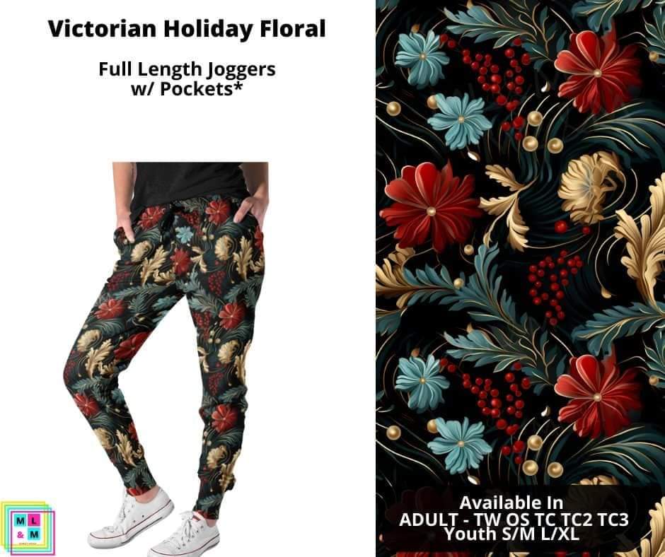 Victorian Holiday Floral Joggers