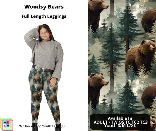 Woodsy Bears Full Length Leggings w/ Pockets