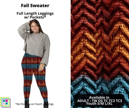 Fall Sweater Full Length Leggings w/ Pockets