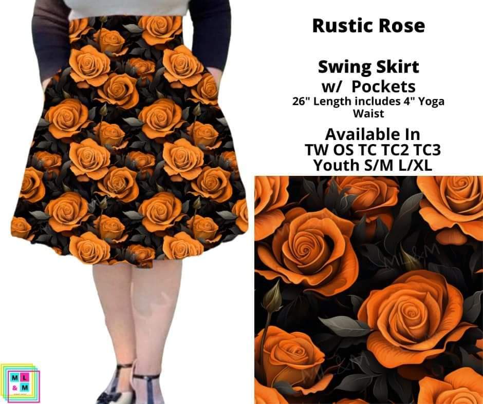 Rustic Rose Swing Skirt