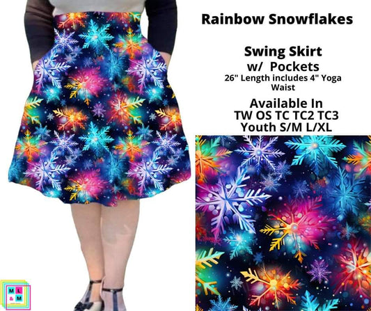 Rainbow Snowflakes Swing Skirt