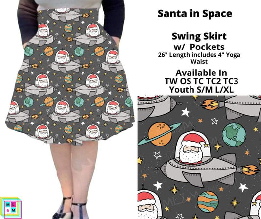 Santa In Space Swing Skirt