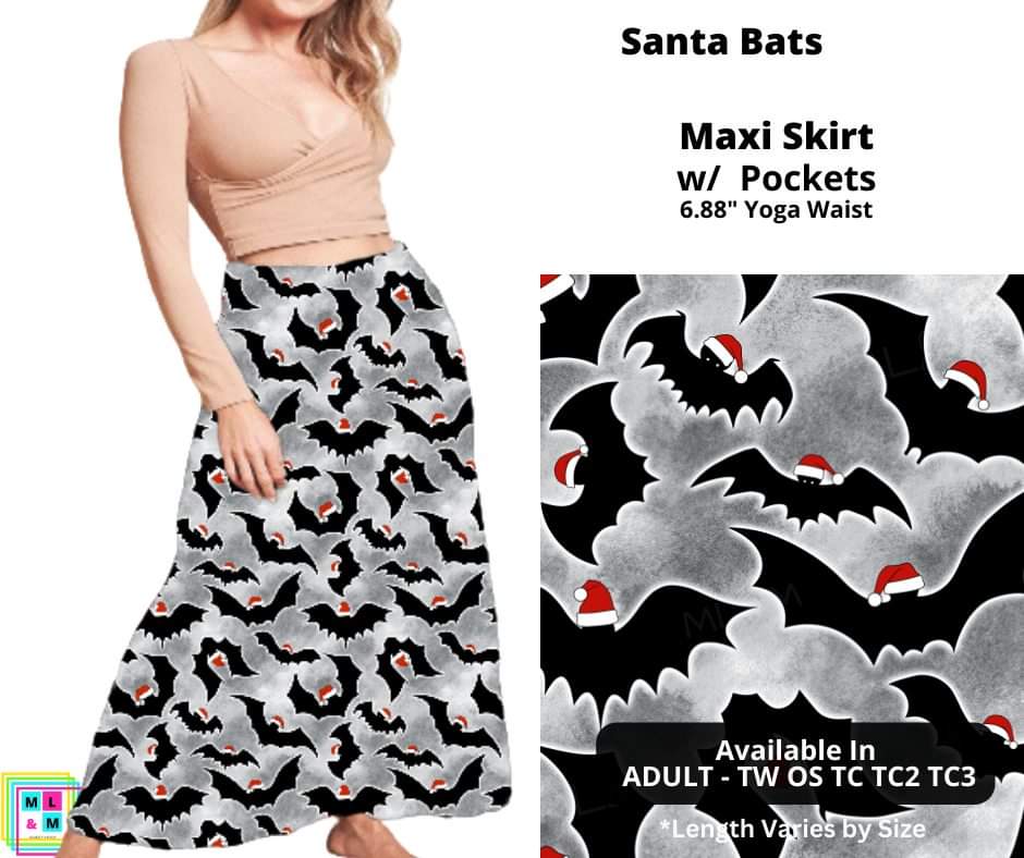 Santa Bats Maxi Skirt