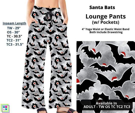 Santa Bats Full Length Lounge Pants