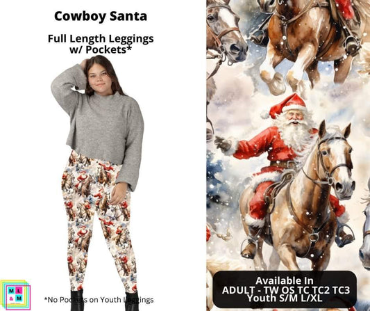 Cowboy Santa Full Length Leggings w/ Pockets