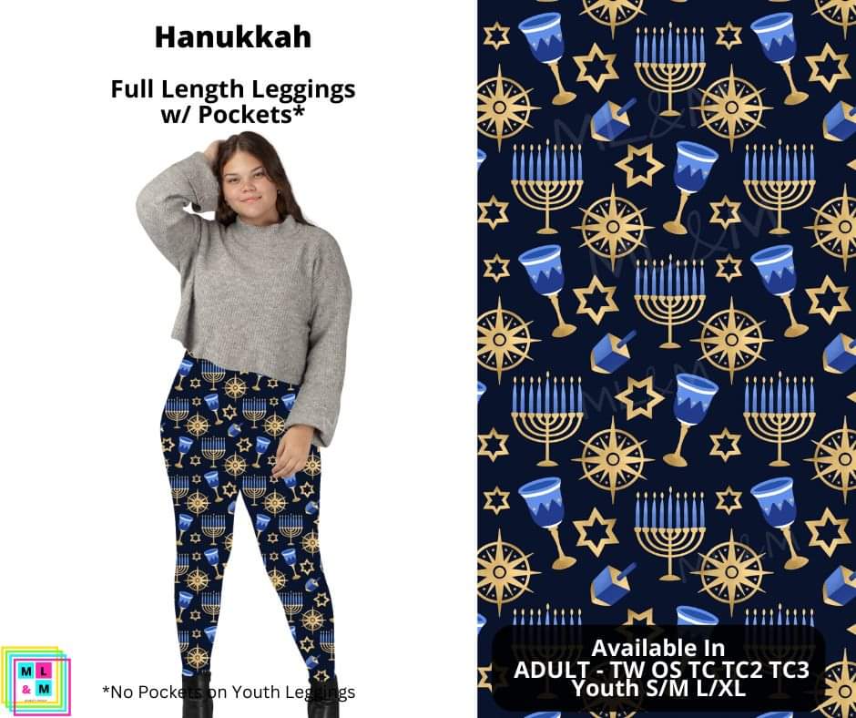 Hanukkah Full Length Leggings w/ Pockets