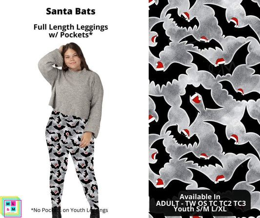 Santa Bats Full Length Leggings w/ Pockets