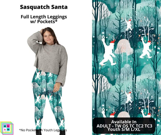 Sasquatch Santa Full Length Leggings w/ Pockets