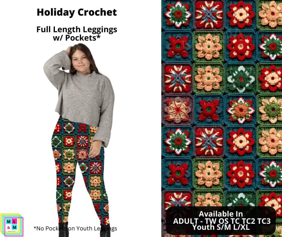 Holiday Crochet Full Length Leggings w/ Pockets