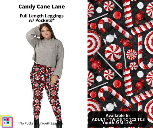 Candy Cane Lane Full Length Leggings w/ Pockets