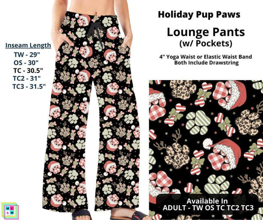 Holiday Pup Paws Full Length Lounge Pants