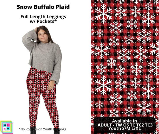 Snow Buffalo Plaid Full Length Leggings w/ Pockets