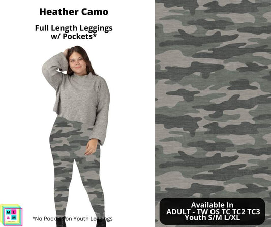 Heather Camo Full Length Leggings w/ Pockets