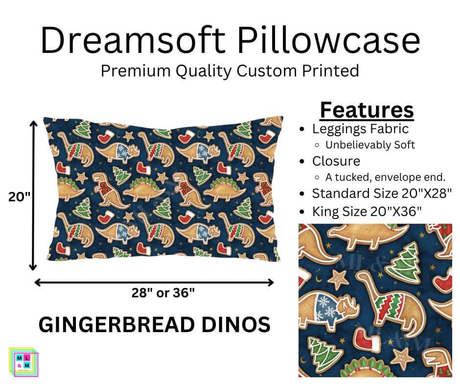 Gingerbread Dinos Dreamsoft Pillowcase