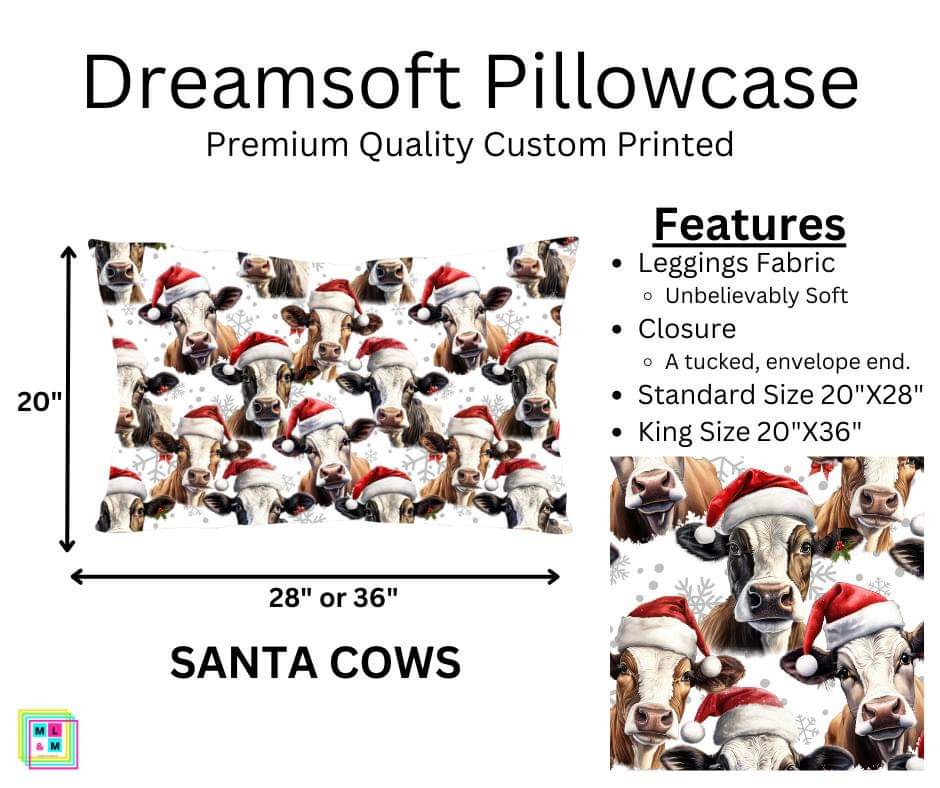 Santa Cows Dreamsoft Pillowcase