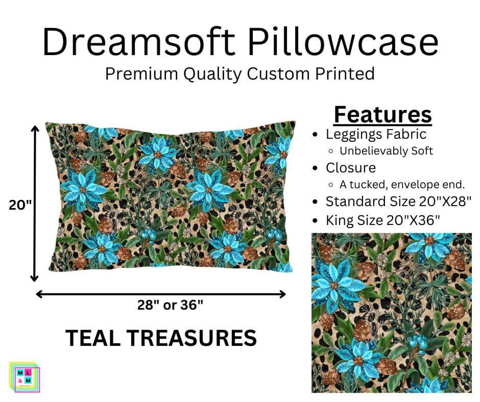 Teal Treasures Dreamsoft Pillowcase