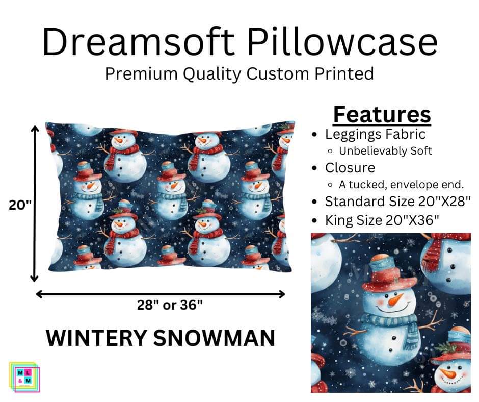 Wintery Snowman Dreamsoft Pillowcase