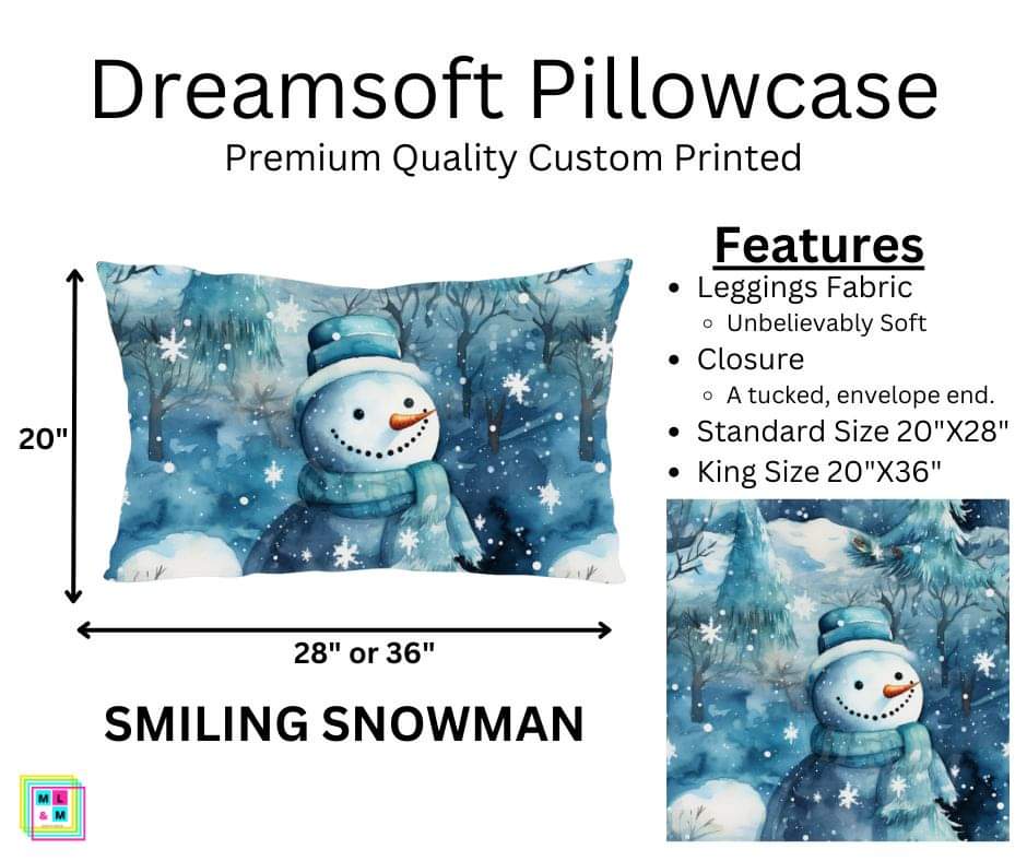Smiling Snowman Dreamsoft Pillowcase