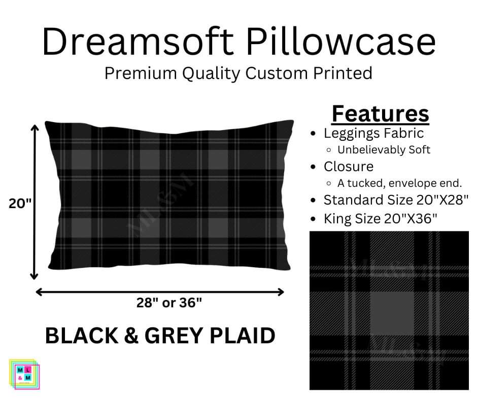 Black & Grey Plaid Dreamsoft Pillowcase