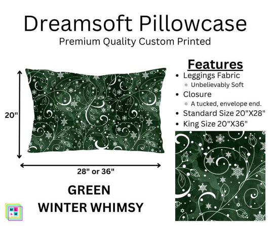 Green Winter Whimsy Dreamsoft Pillowcase