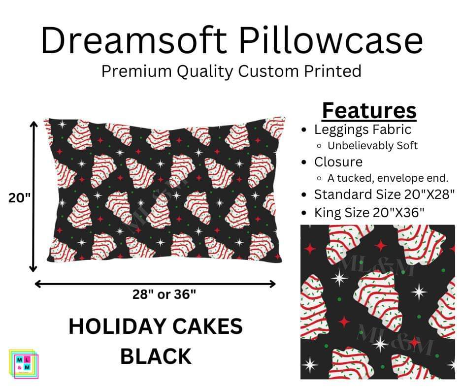 Holiday Cakes Black Dreamsoft Pillowcase