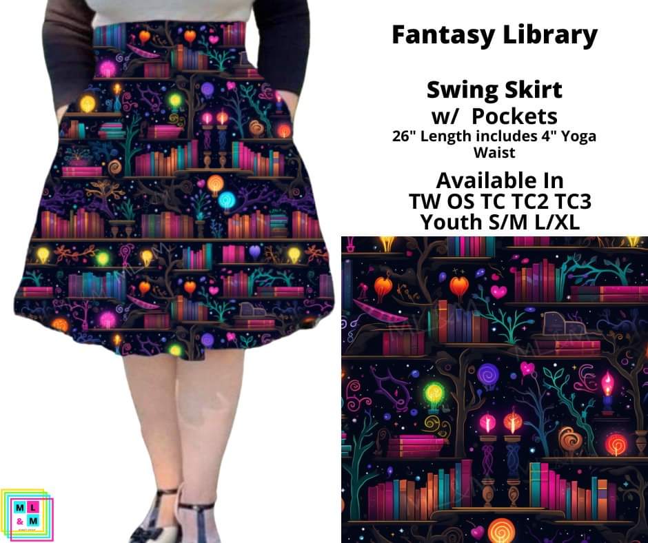 Fantasy Library Swing Skirt