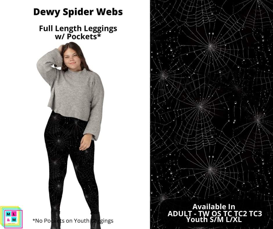 Dewy Spider Webs Full Length Leggings w/ Pockets