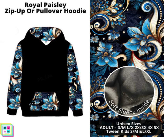 Royal Paisley Zip-Up or Pullover Hoodie
