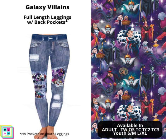 Galaxy Villians Faux Denim Full Length Peekaboo Leggings