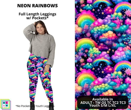 Neon Rainbows Full Length Leggings w/ Pockets