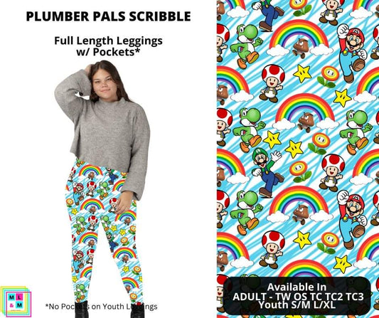 Plumber Pals Scribble Full Length Leggings w/ Pockets