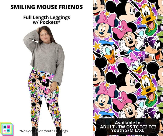 Smiling Mouse Friends Full Length Leggings w/ Pockets