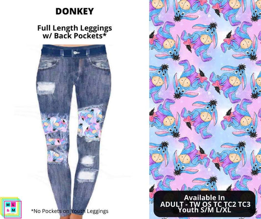 Donkey Faux Denim Full Length Peekaboo Leggings