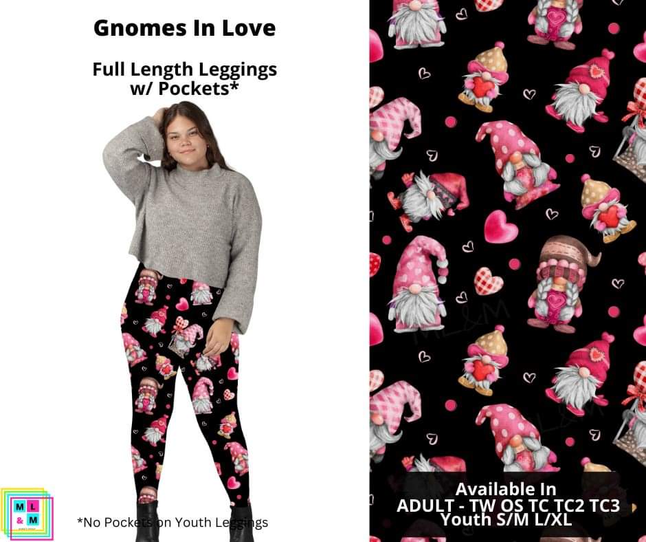 Gnomes In Love Full Length Leggings w/ Pockets