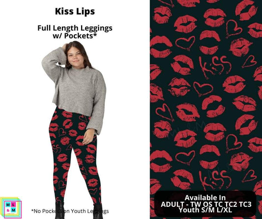 Kiss Lips Full Length Leggings w/ Pockets