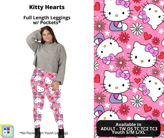 Kitty Hearts Full Length Leggings w/ Pockets