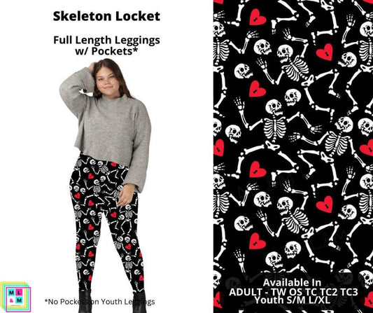 Skeleton Locket Full Length Leggings w/ Pockets