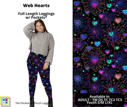 Web Hearts Full Length Leggings w/ Pockets