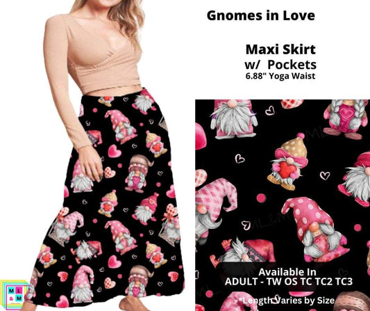 Gnomes In Love Maxi Skirt