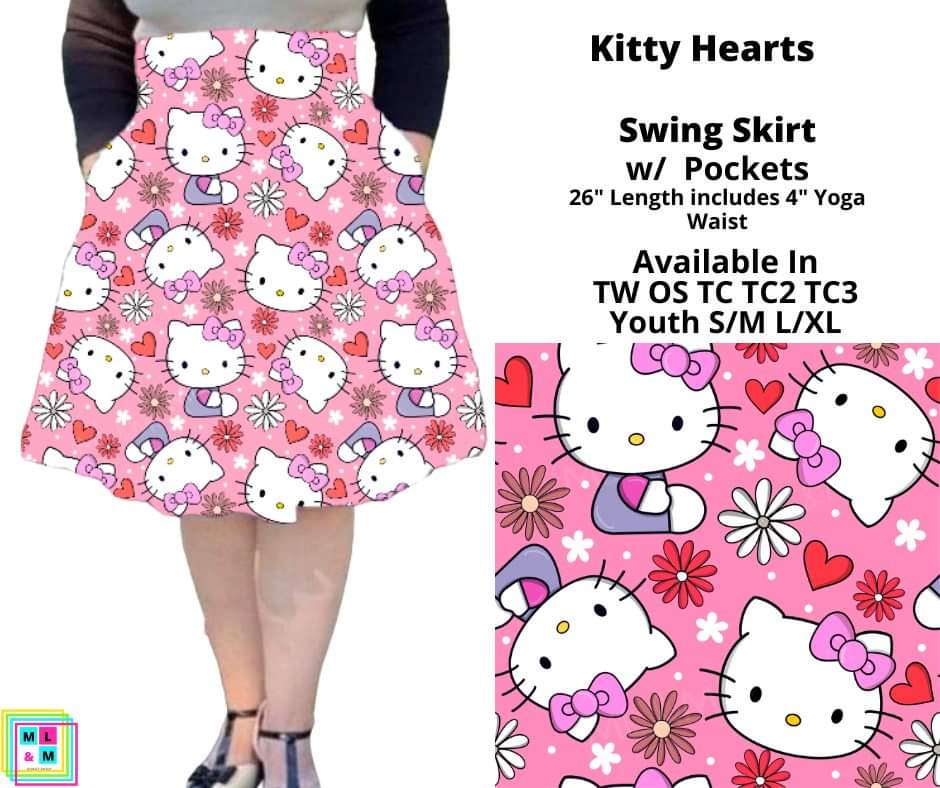 Kitty Hearts Swing Skirt
