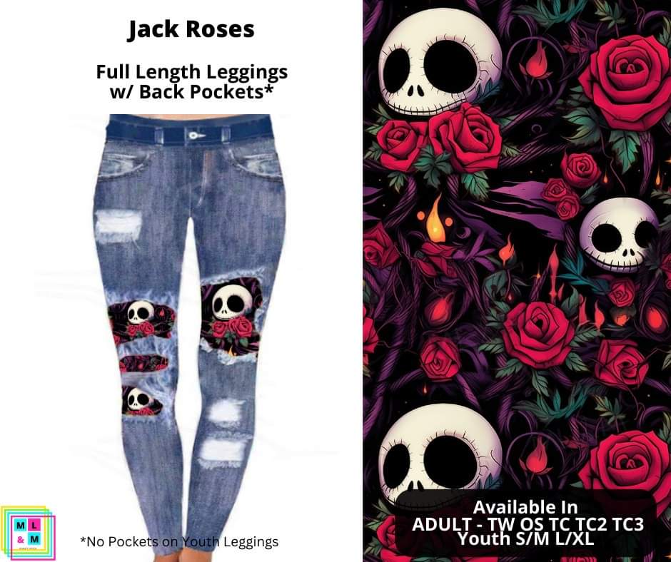 Jack Roses Faux Denim Full Length Peekaboo Leggings