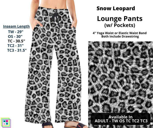 Snow Leopard Full Length Lounge Pants