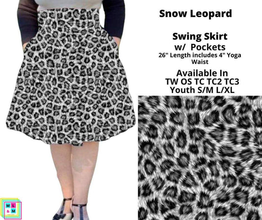Snow Leopard Swing Skirt