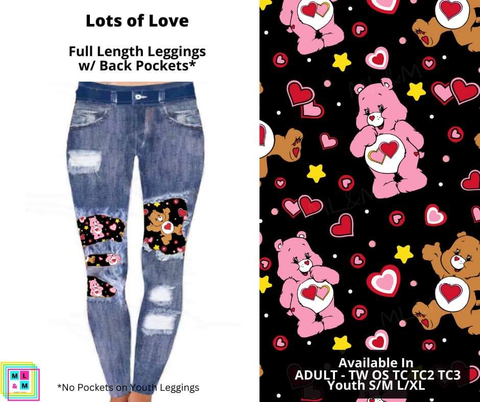 Lots of Love Faux Denim Full Length Peekaboo Leggings