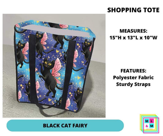 Black Cat Fairy Shopping Tote