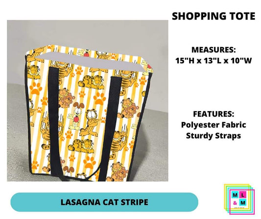 Lasagna Cat Stripe Shopping Tote
