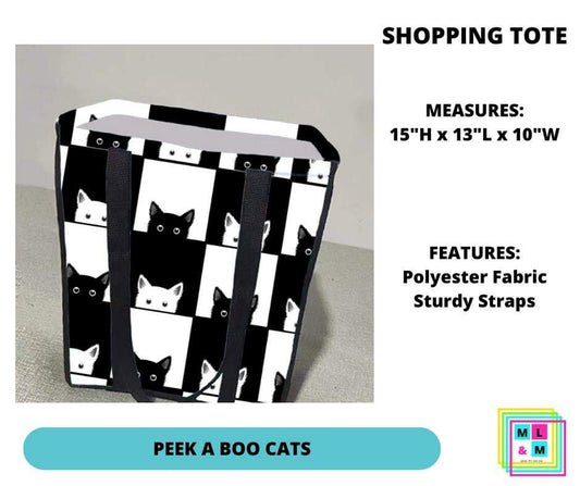 Peek a Boo Cats Shopping Tote