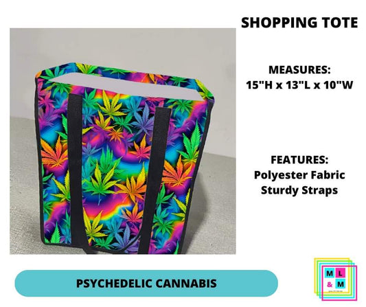Psychedelic Cannabis Shopping Tote